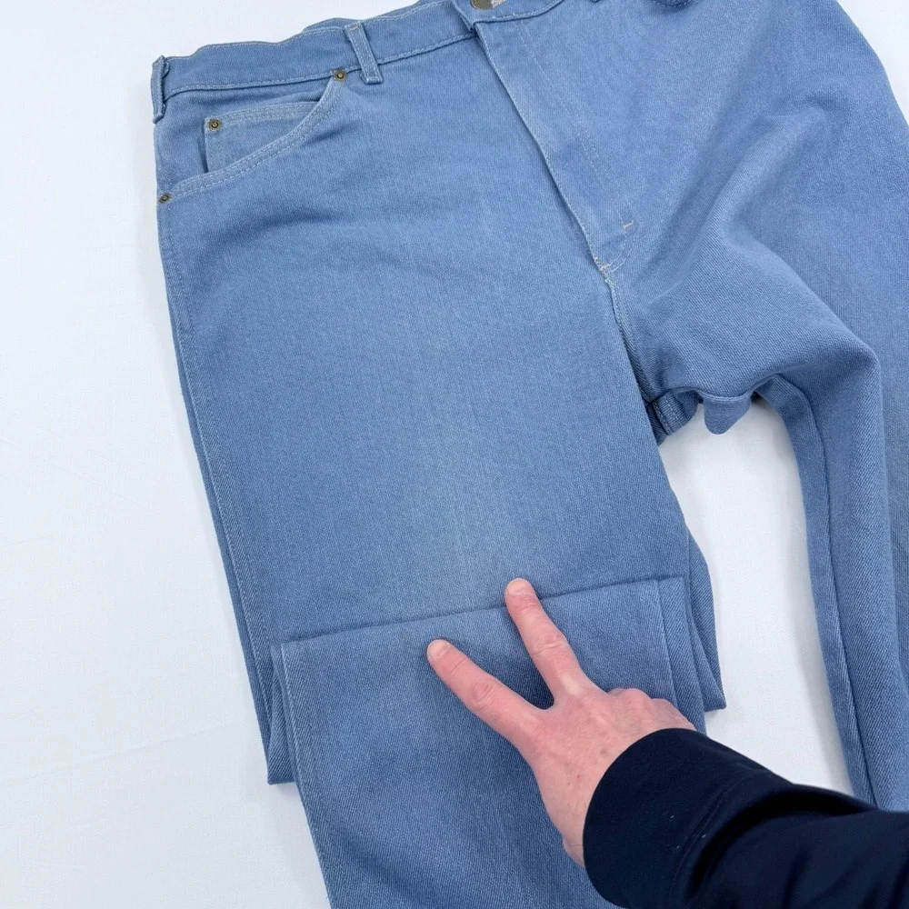 Vintage Lee Riders Jeans Men Straight Leg 36x30 Made USA Cotton Blend Blue Denim